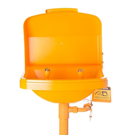 Pedestal Mounted Emergency Eyewash with Covered Bowl, DAAO6623-D
