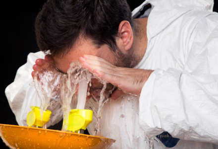 How to use emergency eyewash